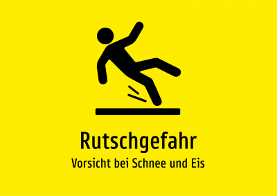 Rutschgefahr - Vorsicht bei Schnee und Eis