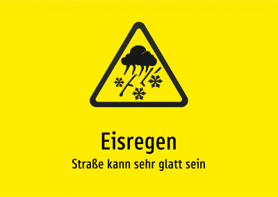 Eisregen - Straße kann sehr glatt sein