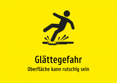 Glättegefahr - Oberfläche kann rutschig sein