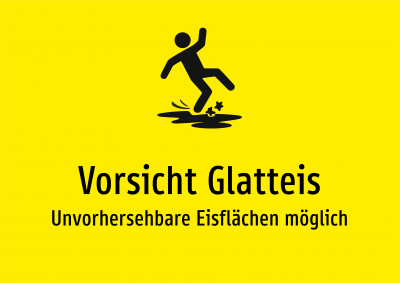 Vorsicht Glatteis - Unvorhersehbare Eisflächen möglich