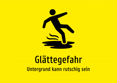 Glättegefahr - Untergrund kann rutschig sein