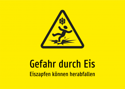Gefahr durch Eis - Eiszapfen können herabfallen