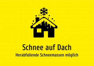 Schnee auf Dach - Herabfallende Schneemassen möglich