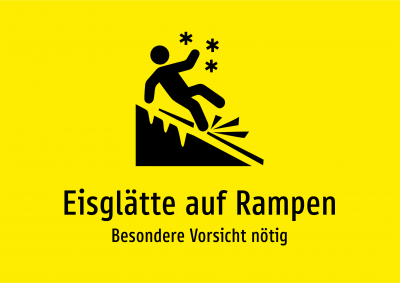 Eisglätte auf Rampen - Besondere Vorsicht nötig
