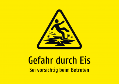 Gefahr durch Eis - Sei vorsichtig beim Betreten