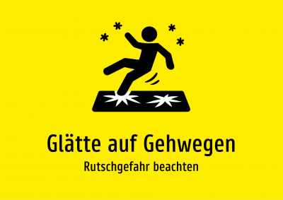 Glätte auf Gehwegen - Rutschgefahr beachten