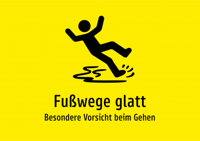 Fußwege glatt - Besondere Vorsicht beim Gehen