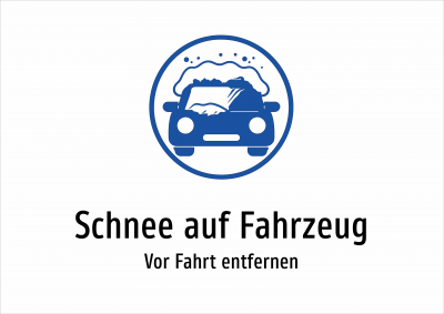 Schnee auf Fahrzeug - Vor Fahrt entfernen