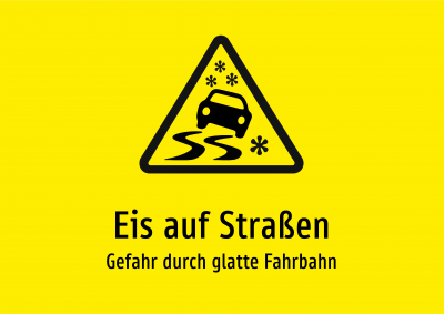 Eis auf Straßen - Gefahr durch glatte Fahrbahn