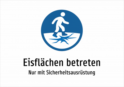 Eisflächen betreten - Nur mit Sicherheitsausrüstung