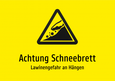 Achtung Schneebrett - Lawinengefahr an Hängen