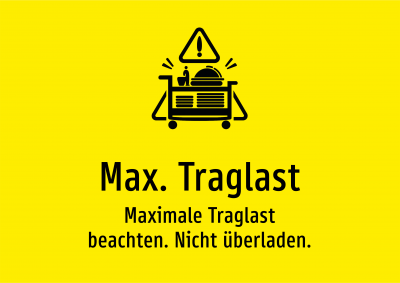 Max. Traglast - Maximale Traglast beachten. Nicht überladen.