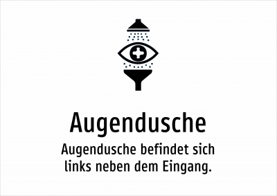 Augendusche - Augendusche befindet sich links neben dem Eingang.