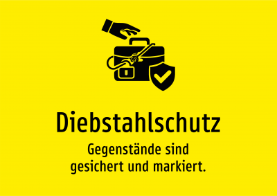 Diebstahlschutz - Gegenstände sind gesichert und markiert.