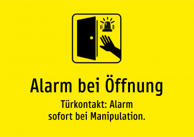 Alarm bei Öffnung - Türkontakt: Alarm sofort bei Manipulation.
