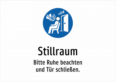 Stillraum - Bitte Ruhe beachten und Tür schließen.