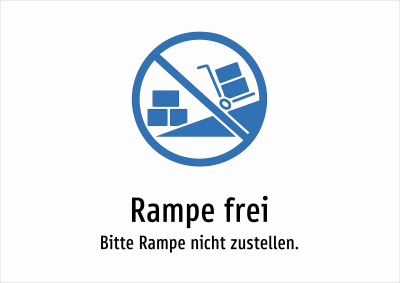 Rampe frei - Bitte Rampe nicht zustellen.