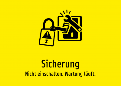 Sicherung - Nicht einschalten. Wartung läuft.