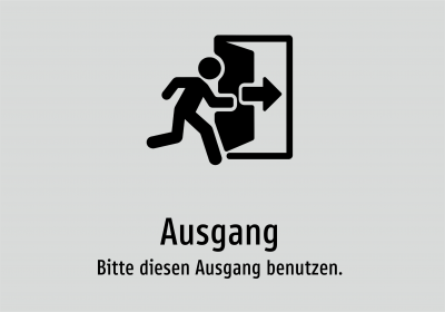 Ausgang - Bitte diesen Ausgang benutzen.