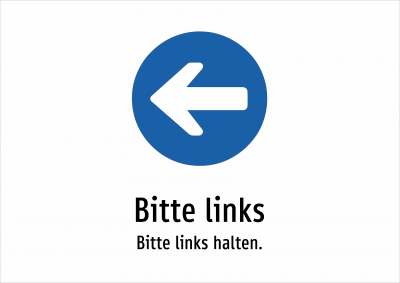 Bitte links - Bitte links halten.