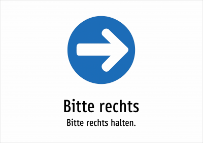 Bitte rechts - Bitte rechts halten.