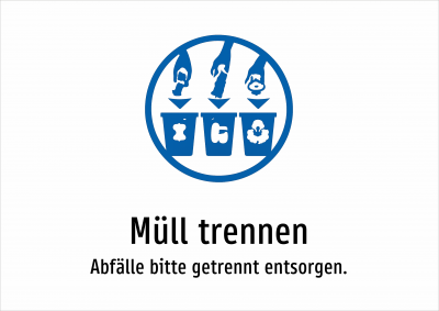 Müll trennen - Abfälle bitte getrennt entsorgen.