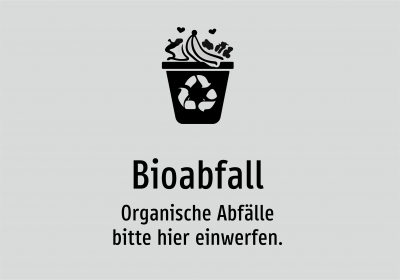 Bioabfall - Organische Abfälle bitte hier einwerfen.
