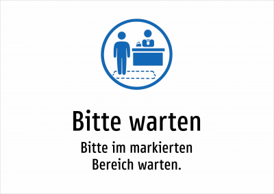 Bitte warten - Bitte im markierten Bereich warten.