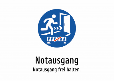 Notausgang - Notausgang frei halten.