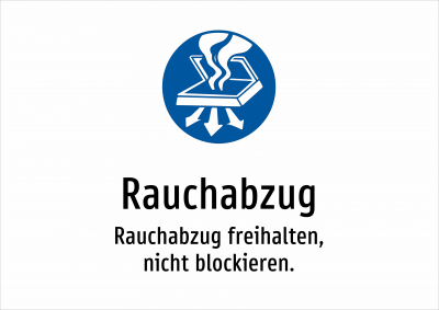 Rauchabzug - Rauchabzug freihalten, nicht blockieren.