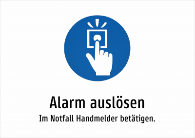 Alarm auslösen - Im Notfall Handmelder betätigen.