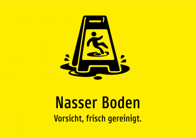 Nasser Boden - Vorsicht, frisch gereinigt.