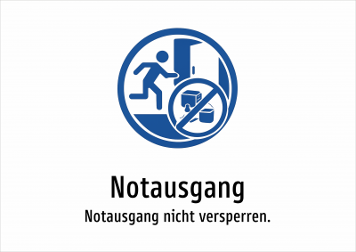 Notausgang - Notausgang nicht versperren.