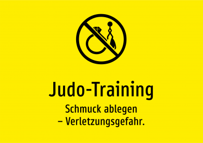 Judo-Training - Schmuck ablegen – Verletzungsgefahr.
