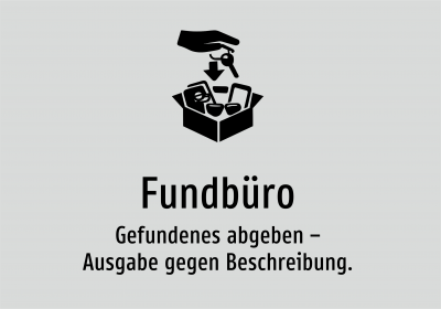 Fundbüro - Gefundenes abgeben – Ausgabe gegen Beschreibung.
