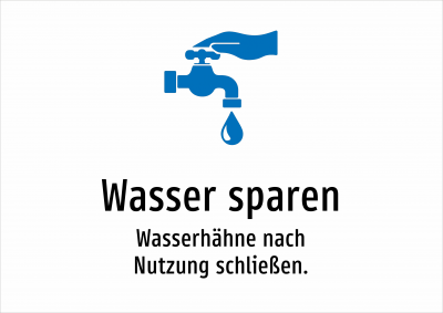 Wasser sparen - Wasserhähne nach Nutzung schließen.
