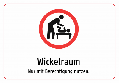 Wickelraum - Nur mit Berechtigung nutzen.