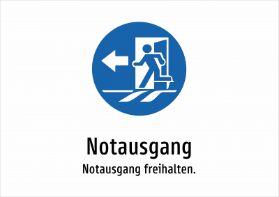 Notausgang - Notausgang freihalten.