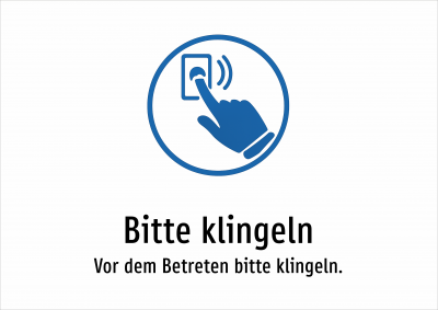 Bitte klingeln - Vor dem Betreten bitte klingeln.