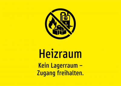 Heizraum - Kein Lagerraum – Zugang freihalten.