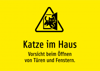 Katze im Haus - Vorsicht beim Öffnen von Türen und Fenstern.