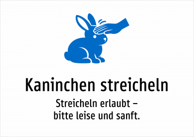 Kaninchen streicheln - Streicheln erlaubt – bitte leise und sanft.