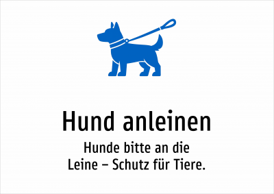 Hund anleinen - Hunde bitte an die Leine – Schutz für Tiere.