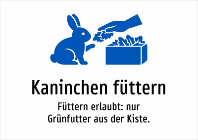 Kaninchen füttern - Füttern erlaubt: nur Grünfutter aus der Kiste.
