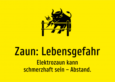 Zaun: Lebensgefahr - Elektrozaun kann schmerzhaft sein – Abstand.