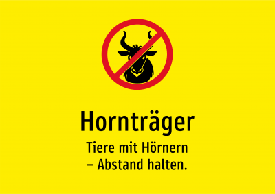 Hornträger - Tiere mit Hörnern – Abstand halten.