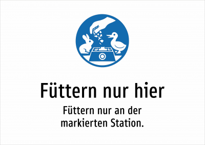 Füttern nur hier - Füttern nur an der markierten Station.