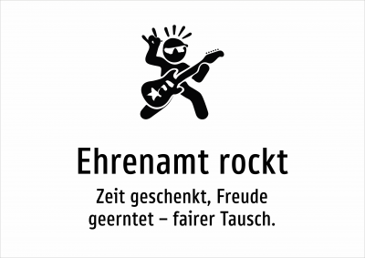 Ehrenamt rockt - Zeit geschenkt, Freude geerntet – fairer Tausch.