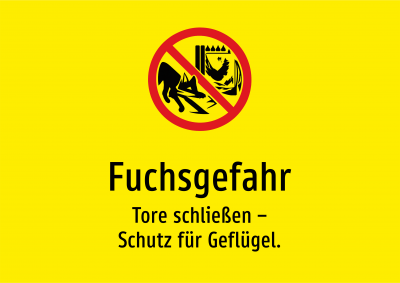 Fuchsgefahr - Tore schließen – Schutz für Geflügel.