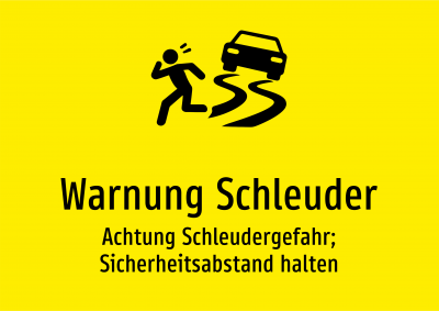 Warnung Schleuder - Achtung Schleudergefahr; Sicherheitsabstand halten
